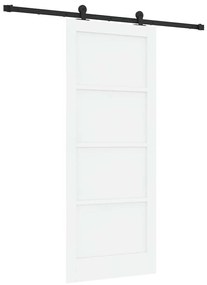 Porta de Correr com Conjunto de Ferragens Branca 83x202 cm Madeira Mac