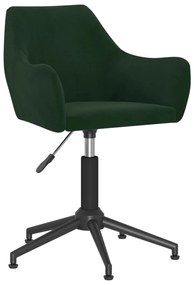 vidaXL Cadeira de escritório giratória veludo verde-escuro