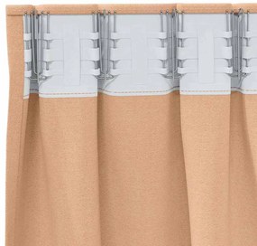 Cortinas 2 pcs Castanho-claro 260 x 140 cm Poliéster