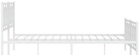 Estrutura de cama com cabeceira e pés 183x213 cm metal branco