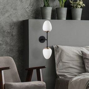 Candeeiro de Parede Camflo – Preto e Branco Antigo – 12 x 23 x 56 cm