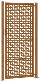 Portão de jardim 105x205 cm design cruzado de aço resistente