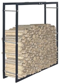 286288 vidaXL Suporte para lenha 100x25x100 cm aço preto