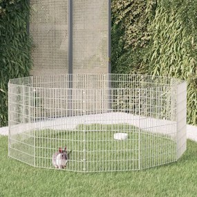 vidaXL Recinto exterior p/ animais 12 painéis 54x80cm ferro galvaniz.
