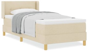 Cama Box Spring com Colchão, Creme, 100 x 200 cm, Tecido