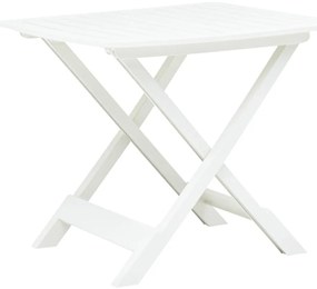 Mesa de jardim dobrável 79x72x70 cm plástico branco