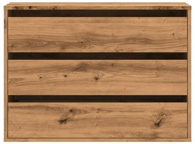 Cómoda com 3 Gavetas - 80x41x58 cm - derivados de madeira - carvalho a