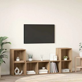 Conjunto de Estantes para TV 3 pcs Castanho 107 x 35 x 37 cm