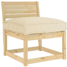 vidaXL Almofada de palete para assento Bege 70 x 70 x 12 cm