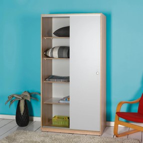 Roupeiro "Coral" – Salmão &amp; Branco – 94 x 182 x 52 cm – Design Moderno