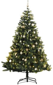 vidaXL Árvore Natal artificial articulada c/ 150 luzes LED+bolas 150cm
