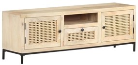 Móvel de TV 120x30x40 cm mangueira maciça e palhinha natural