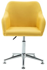 Cadeiras de jantar giratórias 2 pcs tecido amarelo