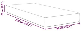 Colchão de Molas Pocket vidaXL Verde Claro Cinza Médio 90x200x20 cm Te