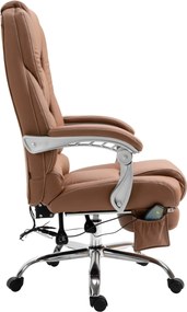 Cadeira de escritório Pacific com função de massagem castanho claro