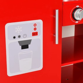 Cozinha de brincar para crianças MDF 84x31x89 cm vermelho