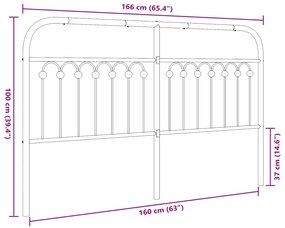 Cabeceira de cama 160 cm metal preto