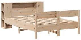 Cama com estante sem colchão 140x190 cm pinho maciço