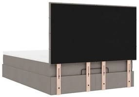 Estrutura de cama otomana com colchão tecido cinzento 140x200cm