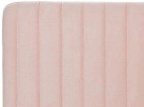 Cama de casal em veludo rosa pastel 160 x 200 cm LUNAN Beliani