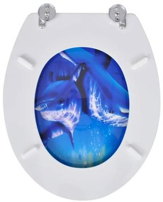 Assentos de sanita com tampas 2 pcs MDF golfinho