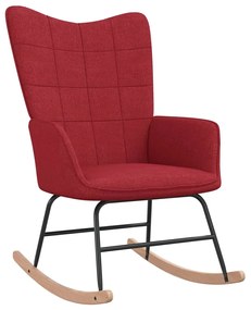 328015 vidaXL Cadeira de baloiço tecido vermelho tinto