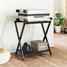 vidaXL Suporte de bagagem 68x38x58 cm bambu preto