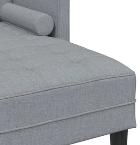 Sofá em L 3 lugares vidaXL Cinzento claro 160 cm em Tecido
