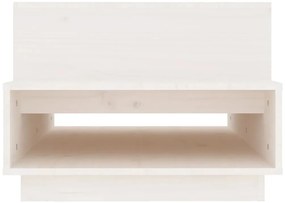 Mesa de centro 80x55x40,5 cm madeira de pinho maciça branco
