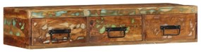 Armário de TV para parede 100x30x19cm madeira recuperada maciça