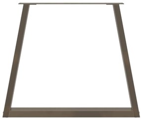 Pés para mesa de jantar em formato de V, 3 peças, aço natural, 70x(72-