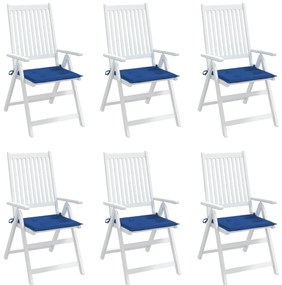 Almofadões p/ cadeiras jardim 6 pcs 50x50x3 cm oxford azul real