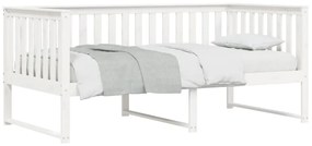 Sofá-cama 100x200 cm madeira de pinho maciça branco