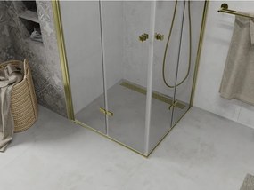 Mexen Lima Cabine de duche dobrável Duo 90 x 90 cm, transparente, dourada - 856-090-090-50-00-02