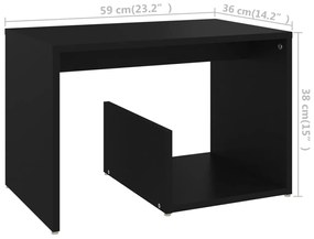 Mesa de apoio 59x36x38 cm derivados de madeira preto