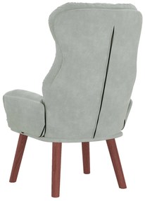 Poltrona Relaxante Veludo Cinza Claro