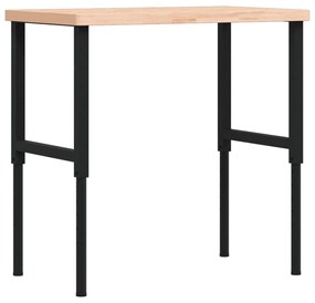Bancada retangular 100x60x(73-99,5) cm madeira de faia maciça