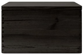 Caixa de madeira tampa preta 40x30x23cm pinho madeira maciça