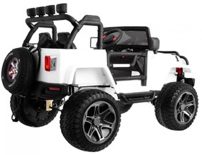 Jipe elétrico para Crianças 24V 4x4 2 Lugares The Monster Jeep Rodas de EVA, Assento de couro Branco