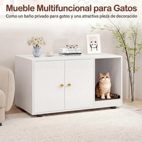 Móvel para caixa areia Gatos (CAIXA AREIA PLASTICA NÃO INCLUIDA), 90 x 50 x 50 cm, Branco