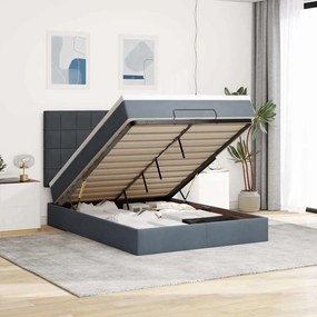 vidaXL Estrutura de cama otomana colchões 140x200 cm cinzento escuro