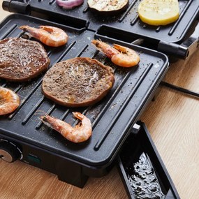 Grelhador de contacto de 1500 W, 29 x 24,5 x 11 cm Preto