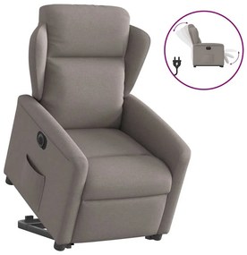 vidaXL Poltrona reclinável elevatória elétrica cinza-acastanhado