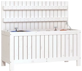Caixa de arrumação jardim 108x42,5x54 cm pinho maciço branco