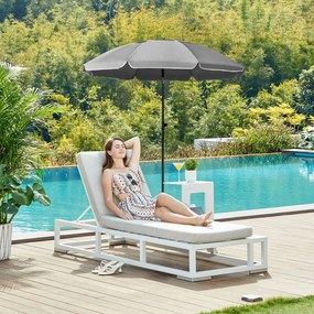 Guarda-sol jardim, praia Ø 200 cm dobrável com proteção UV até UPF 50+ e saco transporte cinzento