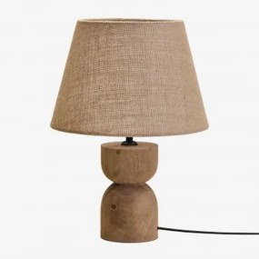 Candeeiro De Mesa Em Madeira De Manga Diniz ?18 Cm & Ø30 Cm - ?20 Cm Alidara - Sklum