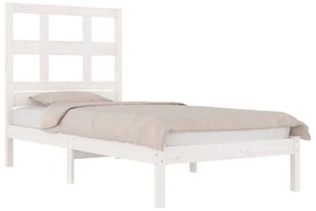 Cama sem colchão 75x190 cm madeira de pinho maciça branco
