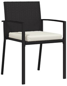 Conjunto de Jantar de Jardim 9 Peças Preto Rattan Sintético
