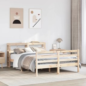vidaXL Cama sem colchão 140x190 cm madeira de pinho maciça