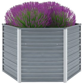 vidaXL Canteiro elevado jardim aço galvanizado 129x129x77 cm cinzento